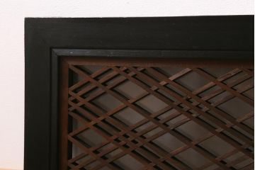 アンティーク建具　昭和初期　片面ガラス　落ち着きのある雰囲気が魅力の組子欄間(明かり取り、明り取り)(R-041250)