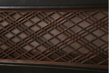 アンティーク建具　昭和初期　片面ガラス　落ち着きのある雰囲気が魅力の組子欄間(明かり取り、明り取り)(R-041250)