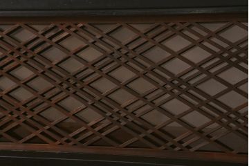 アンティーク建具　昭和初期　片面ガラス　落ち着きのある雰囲気が魅力の組子欄間(明かり取り、明り取り)(R-041250)