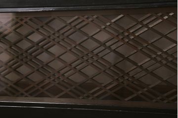 アンティーク建具　昭和初期　片面ガラス　落ち着きのある雰囲気が魅力の組子欄間(明かり取り、明り取り)(R-041250)