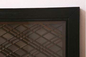 アンティーク建具　昭和初期　片面ガラス　落ち着きのある雰囲気が魅力の組子欄間(明かり取り、明り取り)(R-041250)