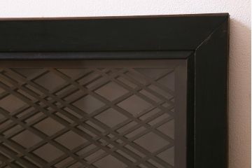 アンティーク建具　昭和初期　片面ガラス　落ち着きのある雰囲気が魅力の組子欄間(明かり取り、明り取り)(R-041251)