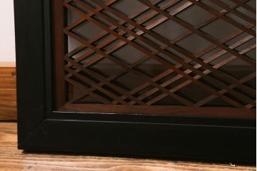 アンティーク建具　昭和初期　片面ガラス　落ち着きのある雰囲気が魅力の組子欄間(明かり取り、明り取り)(R-041251)