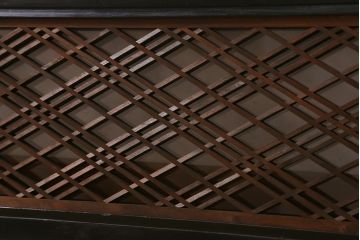 アンティーク建具　昭和初期　片面ガラス　落ち着きのある雰囲気が魅力の組子欄間(明かり取り、明り取り)(R-041251)
