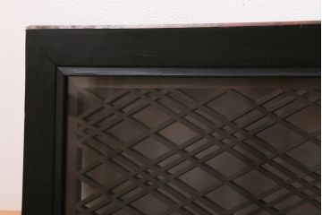 アンティーク建具　昭和初期　片面ガラス　落ち着きのある雰囲気が魅力の組子欄間(明かり取り、明り取り)(R-041251)