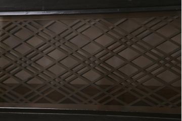 アンティーク建具　昭和初期　片面ガラス　落ち着きのある雰囲気が魅力の組子欄間(明かり取り、明り取り)(R-041251)