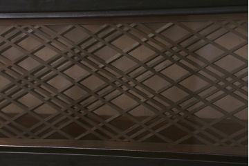 アンティーク建具　昭和初期　片面ガラス　落ち着きのある雰囲気が魅力の組子欄間(明かり取り、明り取り)(R-041251)
