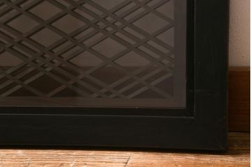 アンティーク建具　昭和初期　片面ガラス　落ち着きのある雰囲気が魅力の組子欄間(明かり取り、明り取り)(R-041251)
