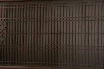 ビンテージ建具　両面ガラス　格子・枡つなぎ　和モダンな組子欄間(明り取り、明かり取り、建具)(R-041252)