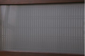 ビンテージ建具　両面ガラス　格子・枡つなぎ　和モダンな組子欄間(明り取り、明かり取り、建具)(R-041252)
