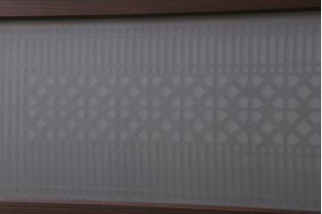 ビンテージ建具　両面ガラス　格子・枡つなぎ　和モダンな組子欄間(明り取り、明かり取り、建具)(R-041252)