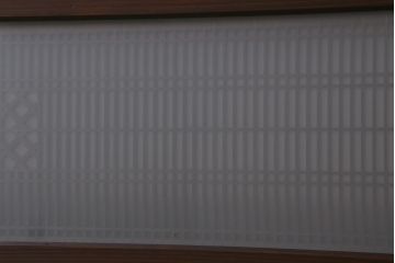 ビンテージ建具　両面ガラス　格子・枡つなぎ　和モダンな組子欄間(明り取り、明かり取り、建具)(R-041252)