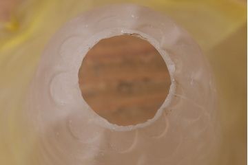 ヴィンテージ照明　フランスビンテージ　イエローがかわいい小振りなペンダントライト(天井照明、シェード、吊り下げ照明)(R-041257)