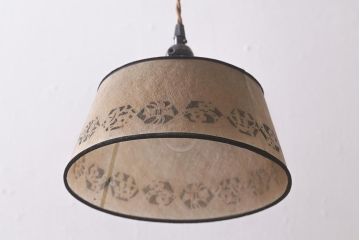 ビンテージ照明　レア!　レトロなシェードのペンダントライト(天井照明、電笠)(R-041258)