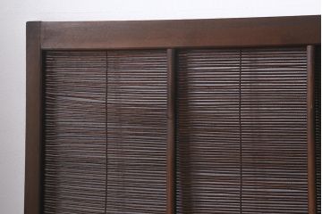 ビンテージ建具　菖蒲　日本風情を感じさせる透かし入りの御簾戸4枚セット(戸、簀戸、葭戸、夏障子、夏戸、葦戸)(R-041262)