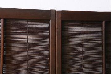 ビンテージ建具　菖蒲　日本風情を感じさせる透かし入りの御簾戸4枚セット(戸、簀戸、葭戸、夏障子、夏戸、葦戸)(R-041262)