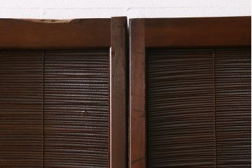 ビンテージ建具　菖蒲　日本風情を感じさせる透かし入りの御簾戸4枚セット(戸、簀戸、葭戸、夏障子、夏戸、葦戸)(R-041262)