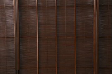 ビンテージ建具　菖蒲　日本風情を感じさせる透かし入りの御簾戸4枚セット(戸、簀戸、葭戸、夏障子、夏戸、葦戸)(R-041262)