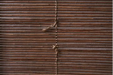 ビンテージ建具　菖蒲　日本風情を感じさせる透かし入りの御簾戸4枚セット(戸、簀戸、葭戸、夏障子、夏戸、葦戸)(R-041262)
