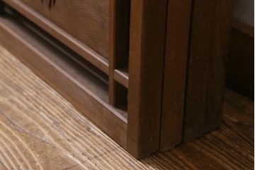 ビンテージ建具　菖蒲　日本風情を感じさせる透かし入りの御簾戸4枚セット(戸、簀戸、葭戸、夏障子、夏戸、葦戸)(R-041262)