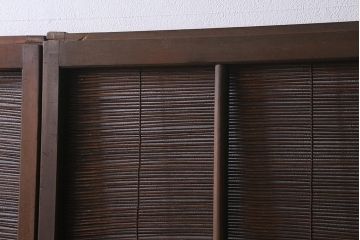 ビンテージ建具　菖蒲　日本風情を感じさせる透かし入りの御簾戸4枚セット(戸、簀戸、葭戸、夏障子、夏戸、葦戸)(R-041262)