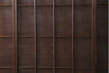 ビンテージ建具　菖蒲　日本風情を感じさせる透かし入りの御簾戸4枚セット(戸、簀戸、葭戸、夏障子、夏戸、葦戸)(R-041262)