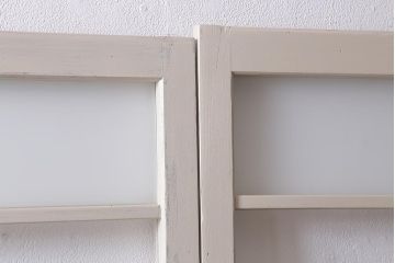 レトロ建具　当店オリジナルガラス　ナチュラルインテリアと相性の良いペイントガラス戸2枚セット(引き戸)(R-041263)