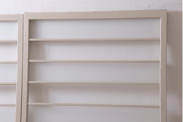 レトロ建具　当店オリジナルガラス　ナチュラルインテリアと相性の良いペイントガラス戸2枚セット(引き戸)(R-041263)