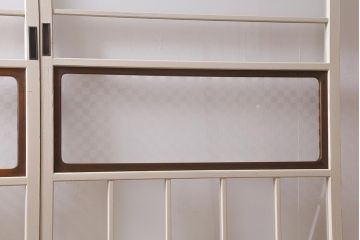 レトロ建具　当店オリジナルガラス　ナチュラルインテリアと相性の良いペイントガラス戸2枚セット(引き戸)(R-041263)