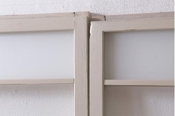 レトロ建具　当店オリジナルガラス　ナチュラルインテリアと相性の良いペイントガラス戸2枚セット(引き戸)(R-041263)