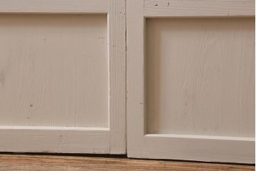 レトロ建具　当店オリジナルガラス　ナチュラルインテリアと相性の良いペイントガラス戸2枚セット(引き戸)(R-041263)