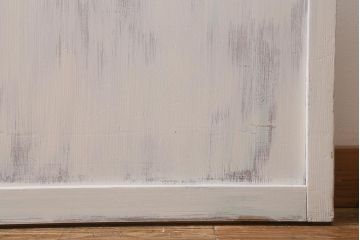 アンティーク建具　ペイント　色ガラス　やさしい雰囲気が漂うガラス戸2枚セット(引き戸、建具)(R-041265)