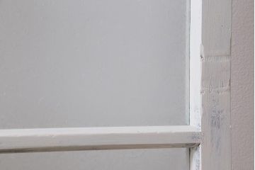 アンティーク建具　ペイント　色ガラス　やさしい雰囲気が漂うガラス戸2枚セット(引き戸、建具)(R-041265)