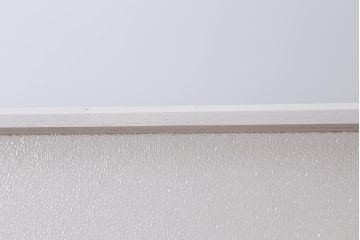 レトロ建具　ダイヤガラス・すりガラス　清潔感漂うホワイトペイントのガラス戸2枚セット(引き戸、建具)(R-041266)