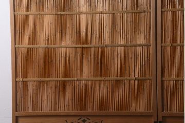 ビンテージ建具　上品な和の雰囲気を高める御簾戸2枚セット(簾戸、簀戸、葭戸、夏障子、夏戸、葦戸)(R-041268)
