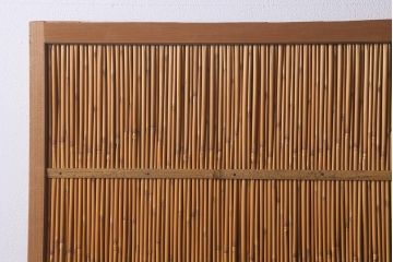 ビンテージ建具　上品な和の雰囲気を高める御簾戸2枚セット(簾戸、簀戸、葭戸、夏障子、夏戸、葦戸)(R-041268)