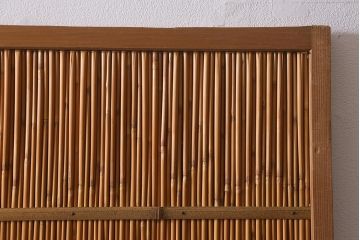 ビンテージ建具　上品な和の雰囲気を高める御簾戸2枚セット(簾戸、簀戸、葭戸、夏障子、夏戸、葦戸)(R-041268)