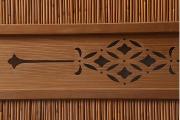 ビンテージ建具　上品な和の雰囲気を高める御簾戸2枚セット(簾戸、簀戸、葭戸、夏障子、夏戸、葦戸)(R-041268)
