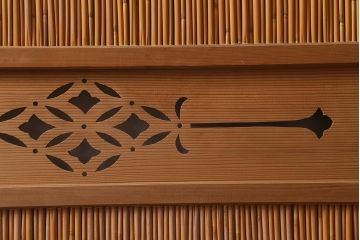 ビンテージ建具　上品な和の雰囲気を高める御簾戸2枚セット(簾戸、簀戸、葭戸、夏障子、夏戸、葦戸)(R-041268)