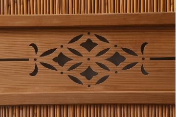 ビンテージ建具　上品な和の雰囲気を高める御簾戸2枚セット(簾戸、簀戸、葭戸、夏障子、夏戸、葦戸)(R-041268)
