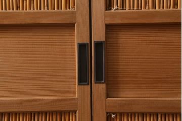 ビンテージ建具　上品な和の雰囲気を高める御簾戸2枚セット(簾戸、簀戸、葭戸、夏障子、夏戸、葦戸)(R-041268)