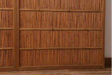 ビンテージ建具　上品な和の雰囲気を高める御簾戸2枚セット(簾戸、簀戸、葭戸、夏障子、夏戸、葦戸)(R-041268)
