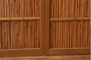 ビンテージ建具　上品な和の雰囲気を高める御簾戸2枚セット(簾戸、簀戸、葭戸、夏障子、夏戸、葦戸)(R-041268)