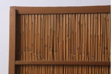 ビンテージ建具　上品な和の雰囲気を高める御簾戸2枚セット(簾戸、簀戸、葭戸、夏障子、夏戸、葦戸)(R-041268)