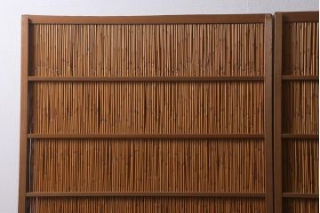 ビンテージ建具　上品な和の雰囲気を高める御簾戸2枚セット(簾戸、簀戸、葭戸、夏障子、夏戸、葦戸)(R-041268)