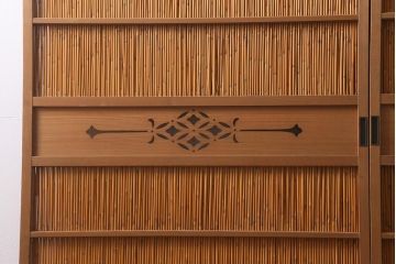 ビンテージ建具　上品な和の雰囲気を高める御簾戸2枚セット(簾戸、簀戸、葭戸、夏障子、夏戸、葦戸)(R-041268)