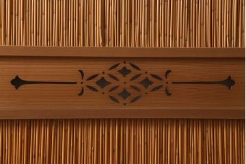 ビンテージ建具　上品な和の雰囲気を高める御簾戸2枚セット(簾戸、簀戸、葭戸、夏障子、夏戸、葦戸)(R-041268)