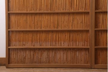 ビンテージ建具　上品な和の雰囲気を高める御簾戸2枚セット(簾戸、簀戸、葭戸、夏障子、夏戸、葦戸)(R-041268)