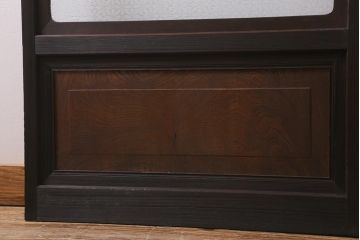 アンティーク建具　当店オリジナルガラス　昭和初期　花菱模様のガラスがレトロなガラス戸2枚セット(引き戸、建具)(R-041269)