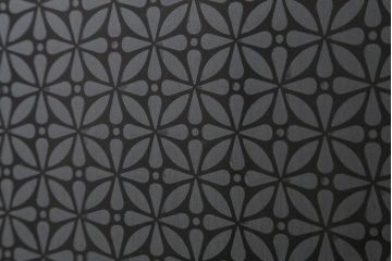 アンティーク建具　当店オリジナルガラス　昭和初期　花菱模様のガラスがレトロなガラス戸2枚セット(引き戸、建具)(R-041269)